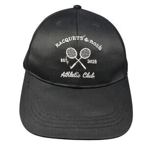 Racquets & Rose Athletic Club Est. 2025 Strapback Baseball Cap Black OS Gertex
